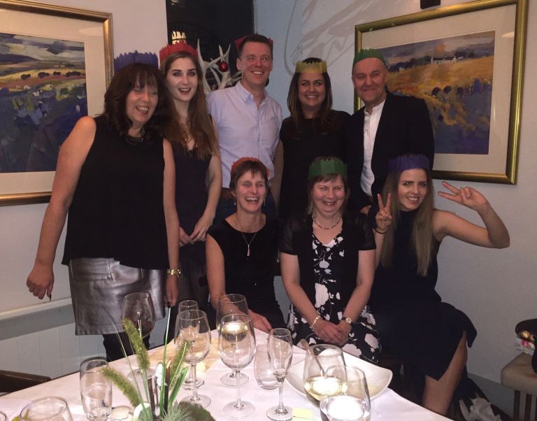 Katharine and the team at the annual Christmas party