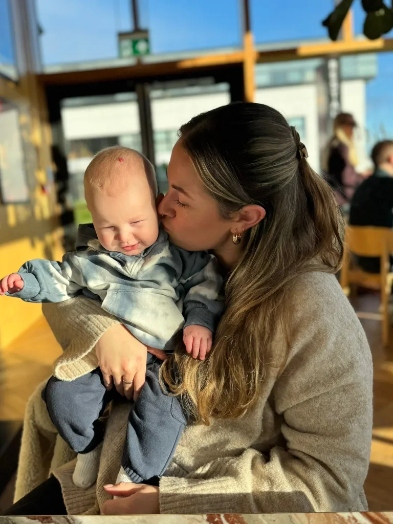 Precious time with her wee boy ahead of her return to work.