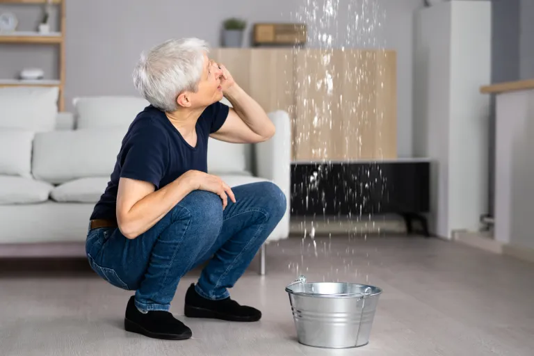 A major water leak that cannot be contained without turning off the water supply.